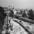 Szent Gellért lépcső, az Erzsébet híd lehajtójának építése.